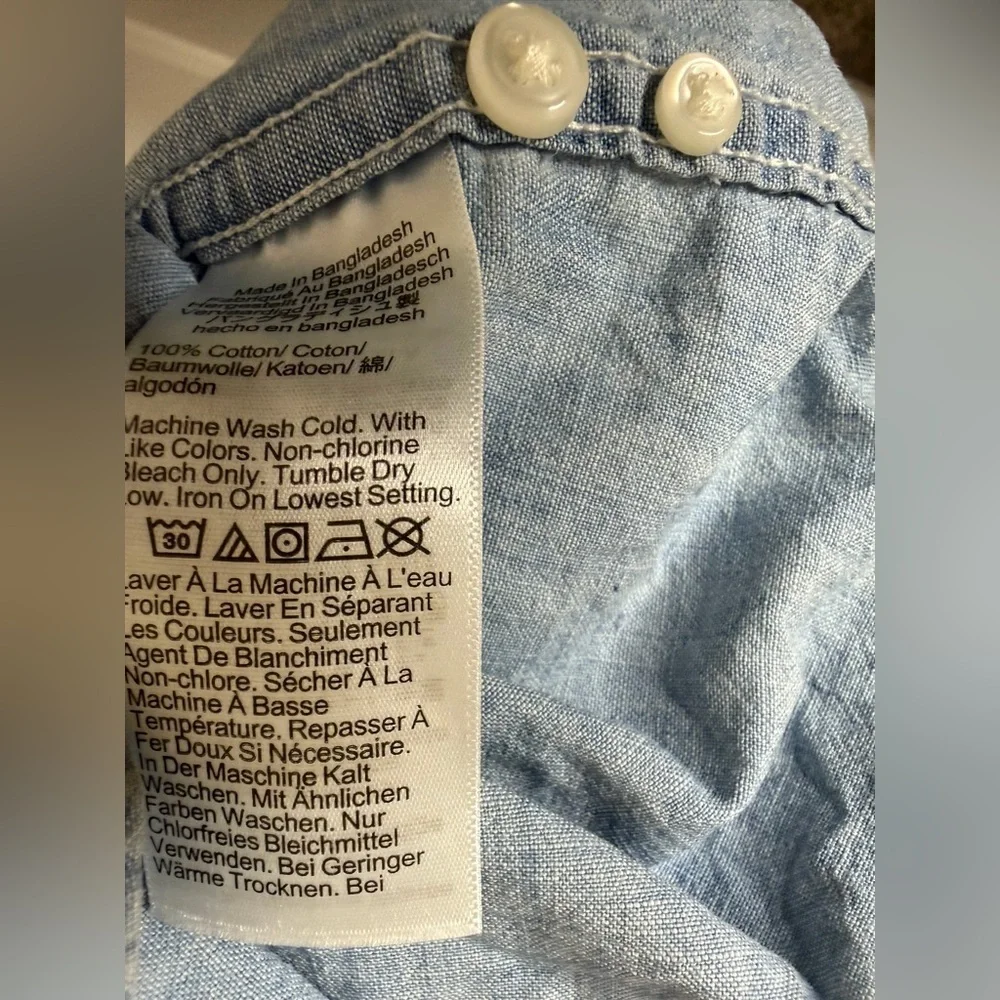 J. Crew Light Blue Organic Cotton Button-Down Shirt Size L